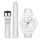 Pulseira de relógio BONACE Moonswatch 20 mm de silicone branca preta