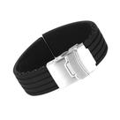 Pulseira de relógio, borracha de silicone, preta, impermeável, 20 mm