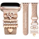Pulseira de relógio DaQin Flower gravada com pingentes para Apple de 40 mm