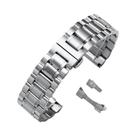 Pulseira De Relógio De Aço Inoxidável Com Extremidade Curvada, Fecho Borboleta, Pulseira Universal