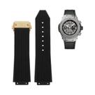 Pulseira De Relógio De Silicone Azul E Preto Para Hublot Big Bang Masculino, Impermeável E