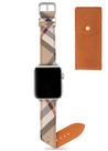 Pulseira de relógio DUHXGSB Luxury Leather Classic Bege Xadrez 41/40/38mm