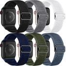 Pulseira de relógio Lerobo Stretchy Braided Nylon, pacote com 6, 44-49 mm