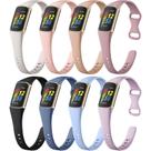 Pulseira de relógio Maledan Charge 5/6 Slim Slim Silicone, pacote com 8