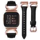Pulseira de relógio Minyee Leather compatível com Fitbit Versa 2 para mulheres