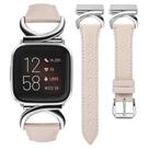Pulseira de relógio Minyee Leather compatível com Fitbit Versa 2 para mulheres