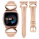 Pulseira de relógio Minyee Leather compatível com Fitbit Versa 4/3/Sense