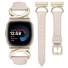 Pulseira de relógio Minyee Leather compatível com Fitbit Versa 4/3/Sense