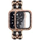 Pulseira de relógio Mosonio compatível para Apple de 38 mm com estojo em ouro rosa
