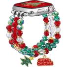 Pulseira de relógio Newlibery Christmas Beaded Bracelet feminina 42-49 mm