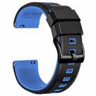 Pulseira de relógio Ritche Silicone 22 mm Quick Release preta e azul