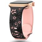 Pulseira de relógio SuperNana Floral Gravada em Silicone 41 mm para mulheres