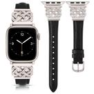 Pulseira de relógio TOYOUTHS em couro para Apple 38/40/41/42 mm preta Pulseira de relógio TOYOUTHS em couro para Apple 38/40/41/42 mm preta