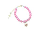 Pulseira de Santa Teresinha do Menino Jesus Devocional Rosa