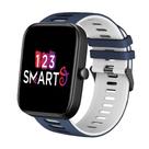 Pulseira de Silicone Esportiva compatível com Bip 3 A2172 / Bip / Bip U - Azul Marinho com Branco
