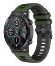 Pulseira De Silicone Esportiva Para GTR 2 / Gtr2e - Cor Verde Escuro Com Preto