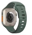 Pulseira De Silicone Mariner Compatível Com Watch Ultra 1 2 e 3 Iwatch 10 9 8 7 6 5 4 3 2 1 Se 44mm 45mm 46mm Ultra 49mm Cor Verde Musgo