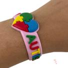 Pulseira de Silicone Quebra-Cabeça Autismo Colorida Diversas Cores