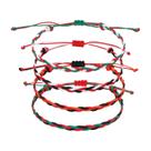 Pulseira de tecido ajustável MECCANIXITY, 4 peças em tons de vermelho-laranja Pulseira de tecido ajustável MECCANIXITY, 4 peças em tons de vermelho-laranja