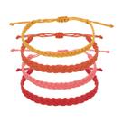 Pulseira de tecido ajustável MECCANIXITY Braided Rope, conjunto de 4 peças Pulseira de tecido ajustável MECCANIXITY Braided Rope, conjunto de 4 peças