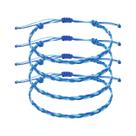 Pulseira de tecido ajustável MECCANIXITY branco-azul pavão x4 Pulseira de tecido ajustável MECCANIXITY branco-azul pavão x4