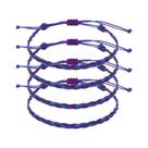 Pulseira de tecido ajustável MECCANIXITY tricolor azul-roxo Pulseira de tecido ajustável MECCANIXITY tricolor azul-roxo