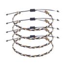 Pulseira de tecido ajustável MECCANIXITY Tricolor Cinza-Khaki x4