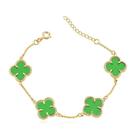 Pulseira de Trevos Folheada a Ouro 18k