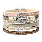 Pulseira Desimtion Tree of Life Leather para mulheres bege
