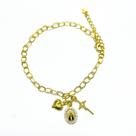 Pulseira Devoção com pingentes Banhada a Ouro 18k
