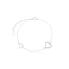 Pulseira Dois Coracões Prata 925 Pulseira Dois Coracões Prata 925
