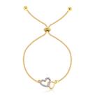 Pulseira Dois Corações Zircônia Folheada A Ouro 18k Pulseira Dois Corações Zircônia Folheada A Ouro 18k