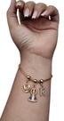 Pulseira Dourada Ajustável Aparecida Fé Com Strass