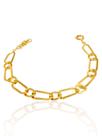 Pulseira Dourada com Elos Grandes Retangulares