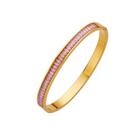 Pulseira dourada com incrustação de cristal verde esmeralda