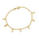 Pulseira Dourada com Pingentes de Coração e Estrela Pulseira Dourada com Pingentes de Coração e Estrela