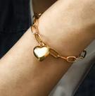 Pulseira Dourada Corrente Coração