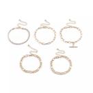 Pulseira Dourada Correntes Strass 5 Peças