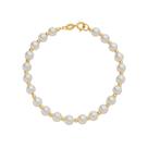 Pulseira Dourada de Pérolas e Bolinhas