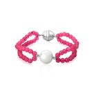 Pulseira Duas Voltas com Cristais Rosa Banhado a Ródio - Elegância e Estilo Pulseira Duas Voltas com Cristais Rosa Banhado a Ródio - Elegância e Estilo