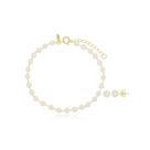 Pulseira e Brinco Pérola Banhado a Ouro 18k