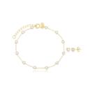 Pulseira e Brinco Pérola Coração Banhado a Ouro 18k