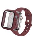 Pulseira e capa BandSmith Slim de silicone 40 mm, vinho