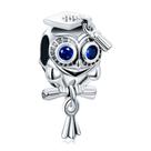 Pulseira e colar Charm Annmors Wise Owl Graduation em prata 925