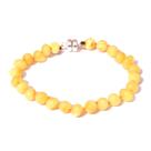 Pulseira e Tornozeleira (18cm) Âmbar Báltico Milk Não Polido com Fecho de Imã de Prata Pulseira e Tornozeleira (18cm) Âmbar Báltico Milk Não Polido com Fecho de Imã de Prata