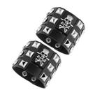 Pulseira Eigso Punk Skull Leather Cuff Bracelete para homens
