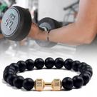 Pulseira elástica de halterofilismo com pedra vulcânica