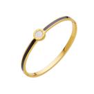 Pulseira elegante em ouro e esmalte azul com pedras preciosas