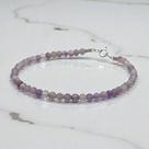 Pulseira Elementares Ametista Pedra Natural Prata 925