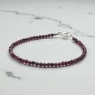 Pulseira Elementares Granada Pedra Natural Prata 925
